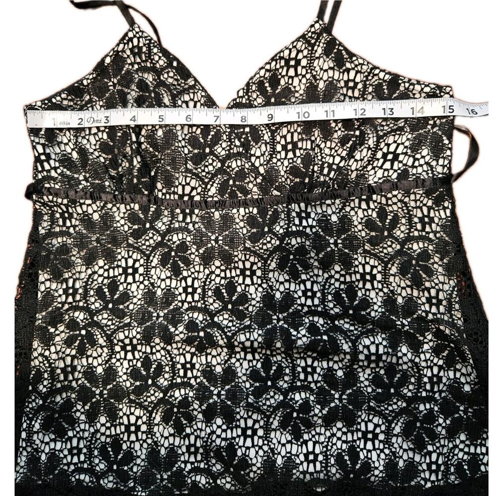 Y2K Black Lace Floral Cami sz Large Fairy Whimsigoth - Picture 5 of 6